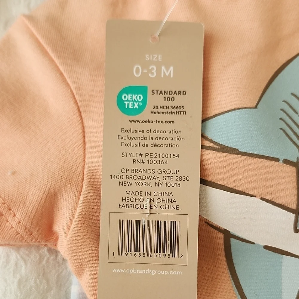 Kids Shark Print Matching 4Pc Set - Peach and Light Blue - Picture 3 of 4